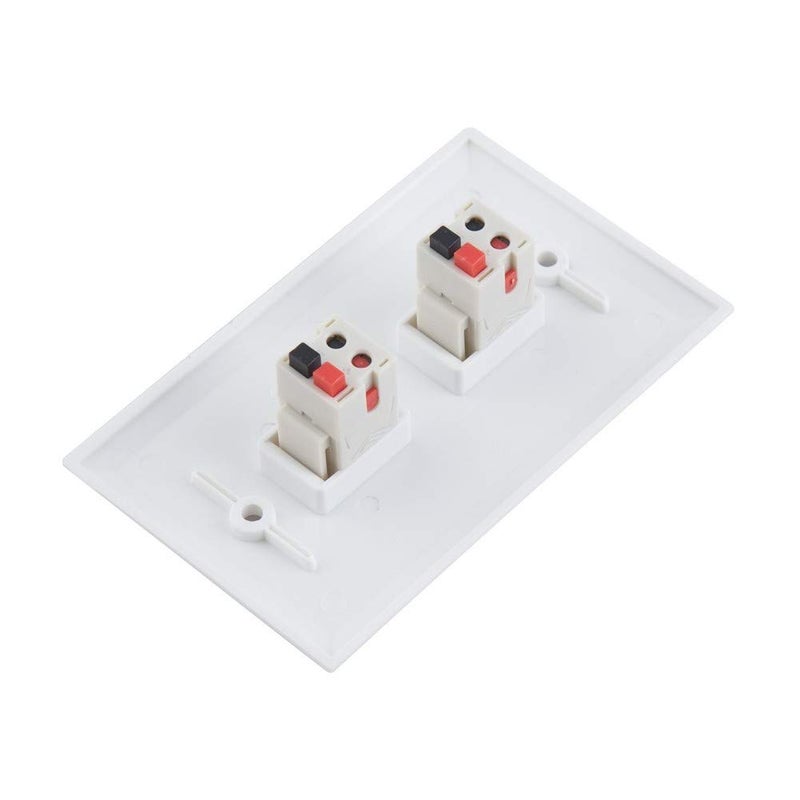 TENINYU 2-Port Speaker Jack Module Keystone Single Gang Wall Plate for Home Theater - White - Image 5